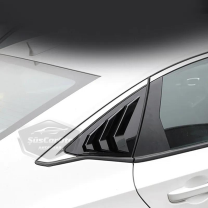 Honda Civic Fe1 2022 Sonrası Uyumlu Kelebek Cam Izgarası Kelebek Cam Vizörü Havalandırma Sağ Sol Takım Parlak Siyah image 5