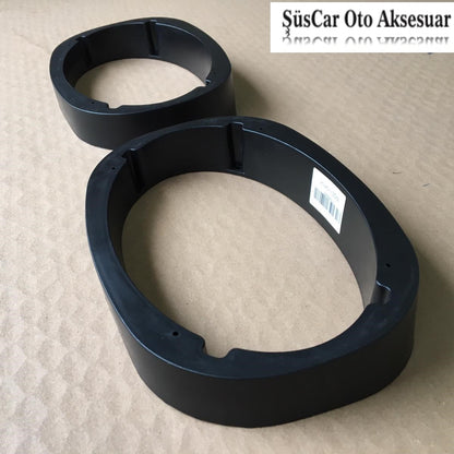 6x9 Üniversal Oval Hoparlör Yükseltici Hoparlör Kasnağı 2 Adet image 0
