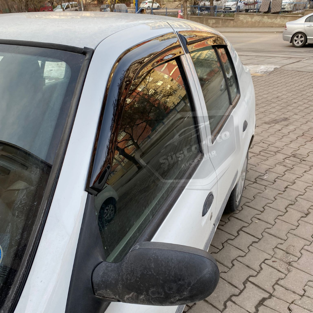 Renault Clio 2 Symbol Hb&amp;Sedan 1998-2008 Uyumlu Mugen Cam Rüzgarlığı Seti Piano Black 4'lü İthal image 2