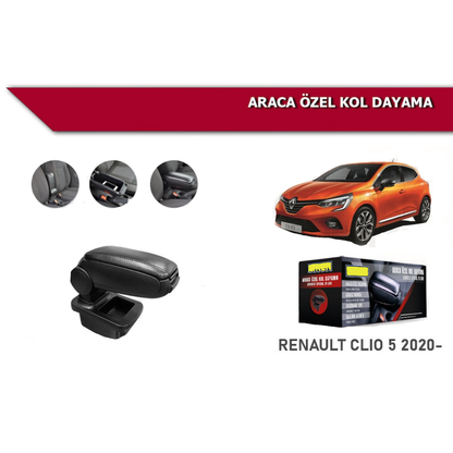 Renault Clio 5 2020 Sonrası Araca Özel Kol Dayama Kolçak Siyah Orijinal Vidasız Niken image 6