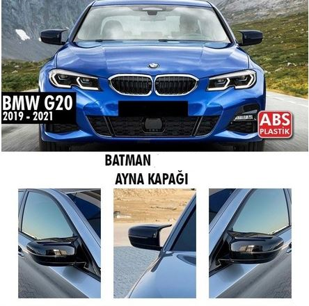 BMW G20 3 Serisi Batman Yarasa Ayna Kapağı Piano Black ABS Plastik image 0
