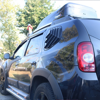 Dacia Duster 2010-2017 Uyumlu Kelebek Cam Izgarası Kelebek Cam Vizörü Havalandırma Sağ Sol Takım Parlak Siyah image 2
