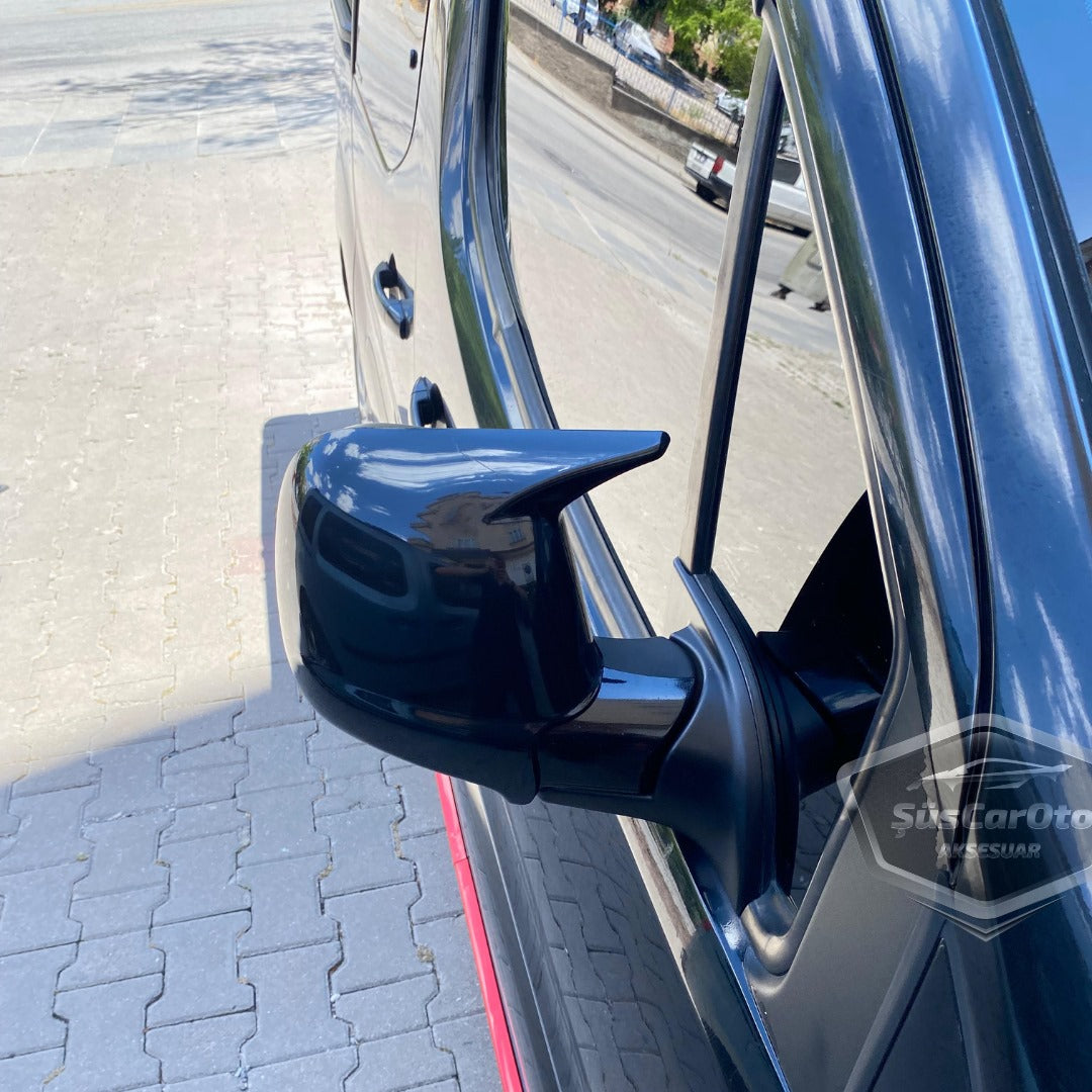 Opel Combo 2019 Sonrası Uyumlu Batman Yarasa Ayna Kapağı Piano Black ABS Plastik Sağ Sol Takım image 3