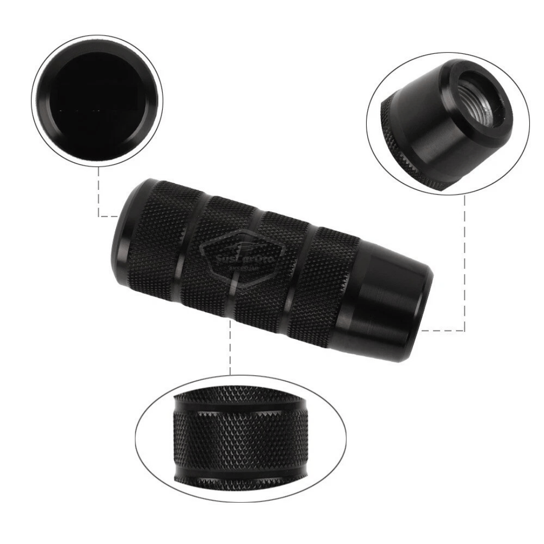 Üniversal 9.5 cm JDM Metal Spor Görünümlü Vites Topuzu Aparatlı Alüminyum Alaşım Otomatik-Manuel Yarış Vites Kolu Siyah image 8