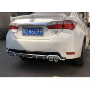 Toyota Corolla 4 Çıkışlı Egzoz Görünümlü Difüzör Arka Tampon Eki image 1