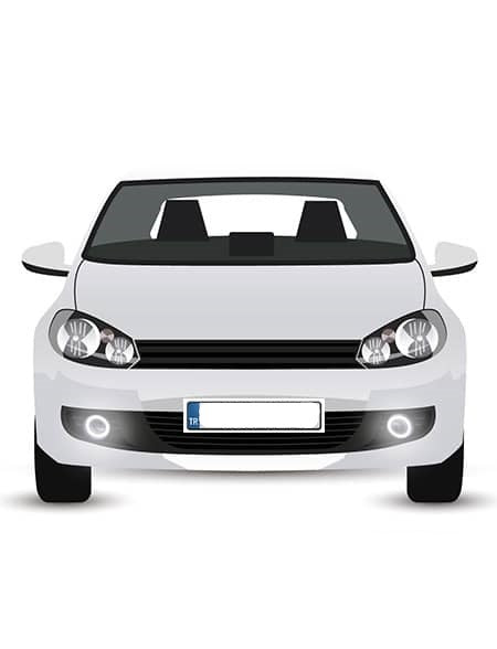 Üniversal Mercekli Angel Sis Farı Metal Su Geçirmez 89 mm Buz Mavi Halkalı Angel Eyes image 7