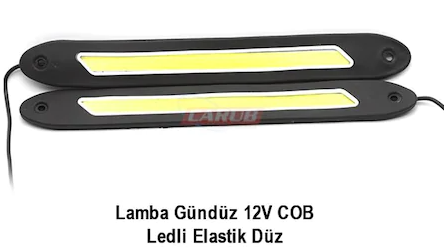 Carub Gündüz Ledi Lamba 12V Sıralı Cob Elastik Düz Beyaz 2 Adet image 2