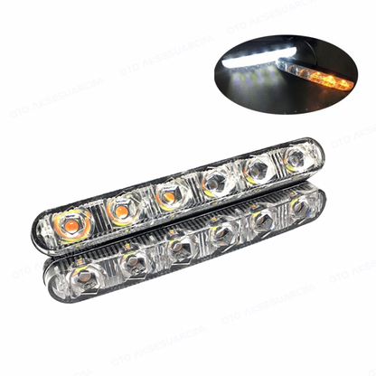 6 Ledli Dinamik Kayar Sinyalli Mercekli DRL Gündüz Ledi 2 Adet image 4