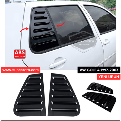 Vw Golf 4 1997-2003 Uyumlu Kelebek Cam Izgarası Kelebek Cam Vizörü Havalandırma Sağ Sol Takım Parlak Siyah image 0