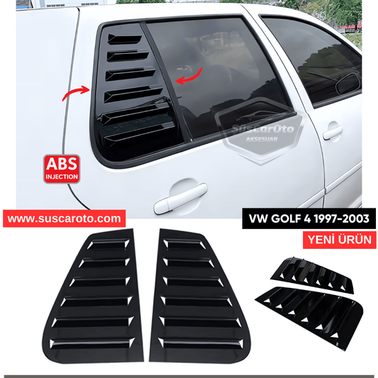 Vw Golf 4 1997-2003 Uyumlu Kelebek Cam Izgarası Kelebek Cam Vizörü Havalandırma Sağ Sol Takım Parlak Siyah image 0