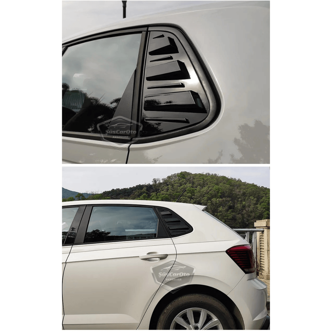 Vw Polo MK6 2018 Sonrası Uyumlu Kelebek Cam Izgarası Kelebek Cam Vizörü İthal Havalandırma Sağ Sol Takım Parlak Siyah 1.Sınıf image 9
