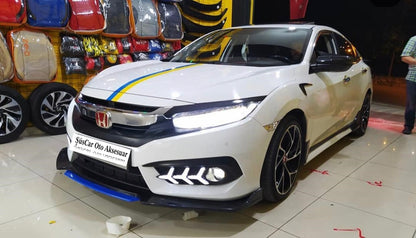 Üniversal Esnek 4 Parça Mavi Dilli Lip Piano Black Flaplı Kanatlı ABS Plastik image 1