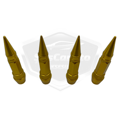 Sivri Sibop Kapağı Mermi Sibop Kapağı Araba Motosiklet Bisiklet Metal 4 lü Set Altın Sarı image 5