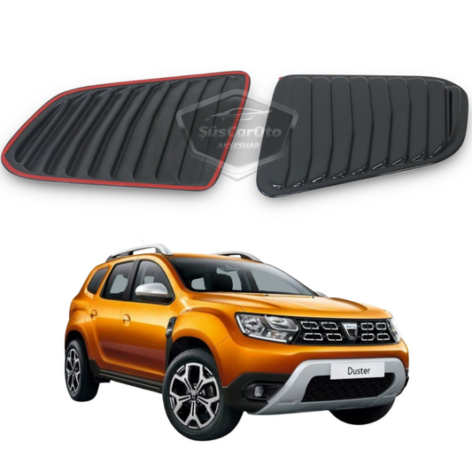 Dacia Duster 2018 Sonrası Uyumlu Kelebek Cam Izgarası Kelebek Cam Vizörü Havalandırma Sağ Sol Takım Parlak Siyah image 0