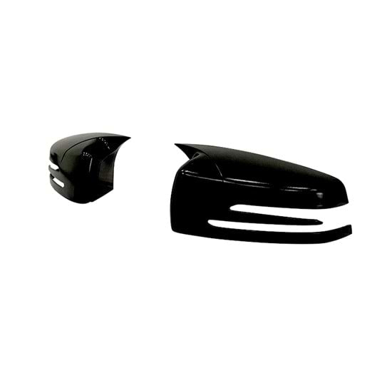 Mercedes Benz W204 2007-2014 Batman Yarasa Ayna Kapağı Piano Black ABS Plastik image 1