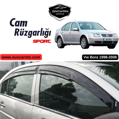 Vw Bora 1998-2006 Uyumlu Mugen Cam Rüzgarlığı Seti Piano Black 4'lü İthal image 0