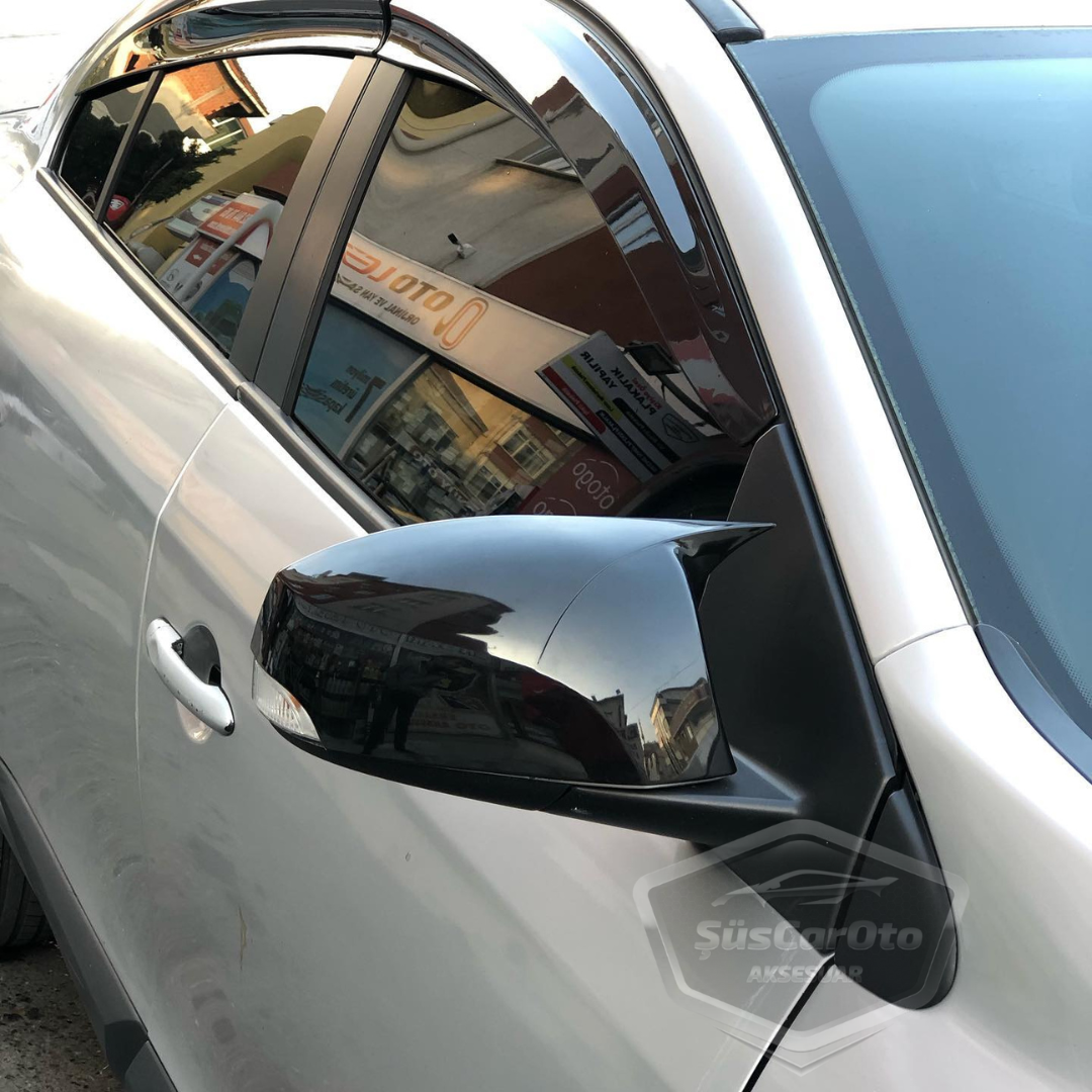 Renault Fluence 2009-2016 Batman Yarasa Ayna Kapağı Piano Black ABS Plastik image 5
