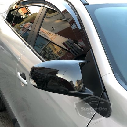 Renault Fluence 2009-2016 Batman Yarasa Ayna Kapağı Piano Black ABS Plastik image 5
