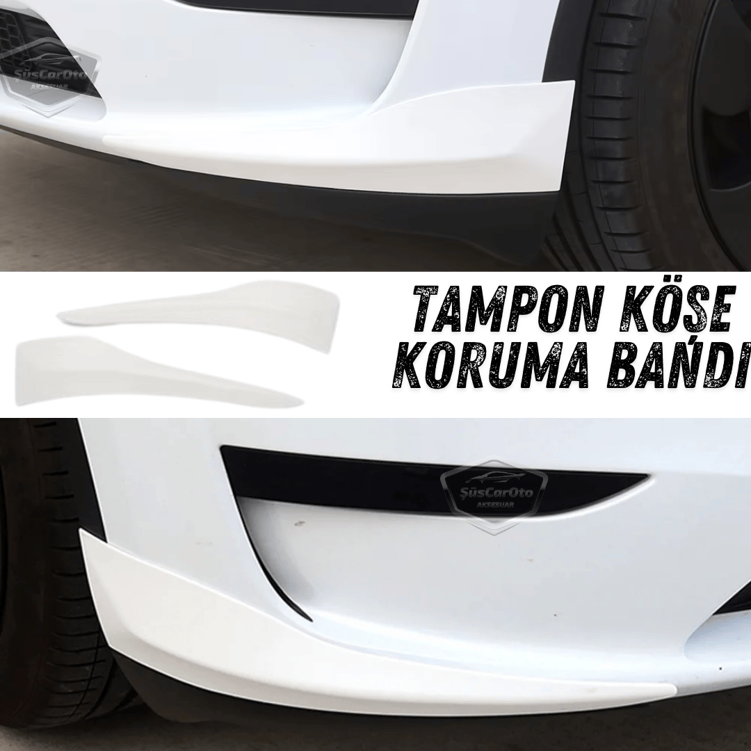 Üniversal Her Araca Uyumlu Esnek Tampon Köşesi Koruma Bandı Tampon Köşe Koruyucu Şerit Yumuşak Bant 2 Parça Beyaz 35 cm image 0