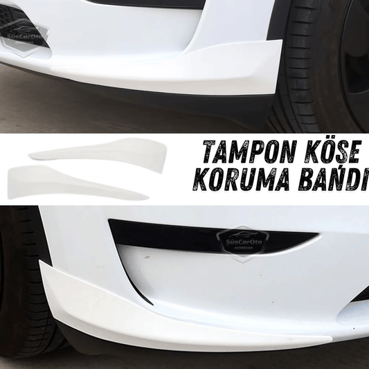 Üniversal Her Araca Uyumlu Esnek Tampon Köşesi Koruma Bandı Tampon Köşe Koruyucu Şerit Yumuşak Bant 2 Parça Beyaz 35 cm image 0