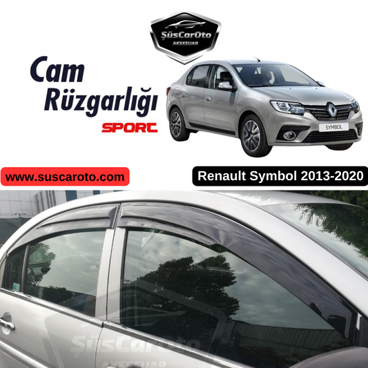Renault Symbol 2013-2020 Uyumlu Mugen Cam Rüzgarlığı Seti Piano Black 4'lü İthal image 0