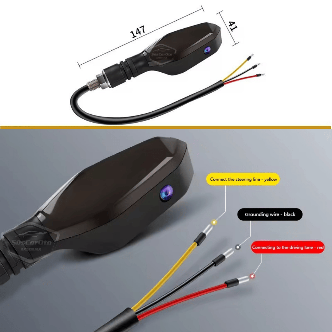 Üniversal RGB Animasyonlu Motosiklet LED Park Sinyal Lambası Projeksiyonlu Lazer Led Stop 12V Sağ Sol Takım Yüksek Parlaklık İkaz Işığı image 3