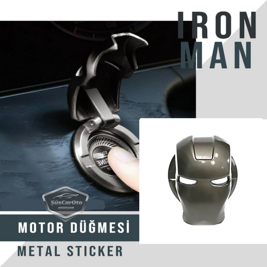 Start Stop Tuşu Kapağı Iron Man Metal Tuş Koruyucu Dekoratif Özel Çinko Alaşım Gold image 0