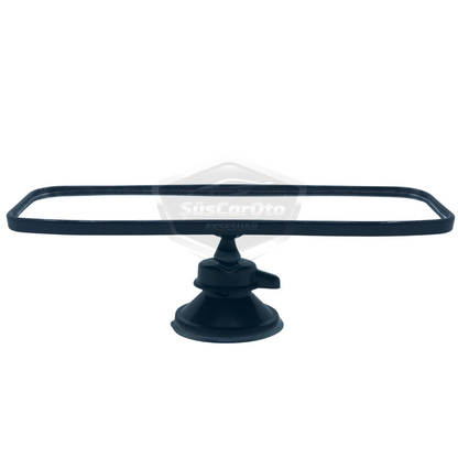 Her Araca Uyumlu Siyah Çerçeveli Dikiz Aynası 55 mm x 200 mm Vantuzlu İç İlave Ayna image 5