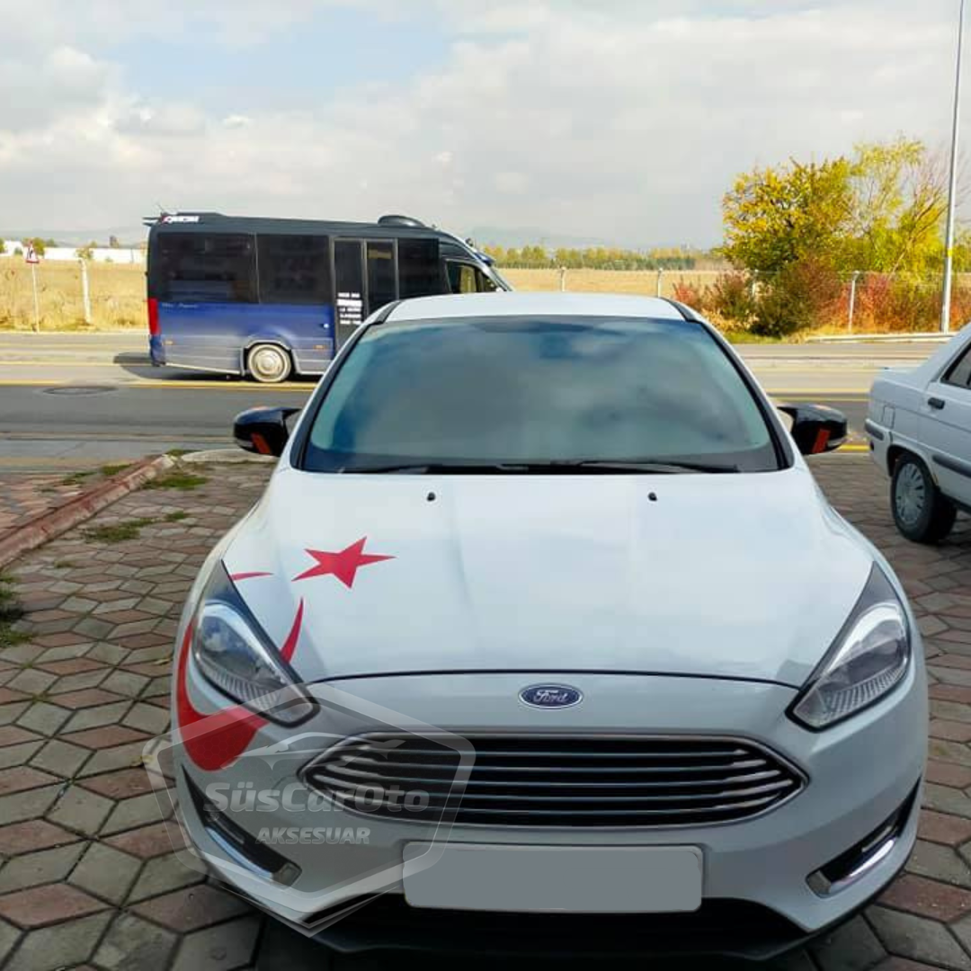 Ford Focus 3 3.5 2011-2018 Batman Yarasa Ayna Kapağı Piano Black ABS Plastik image 1