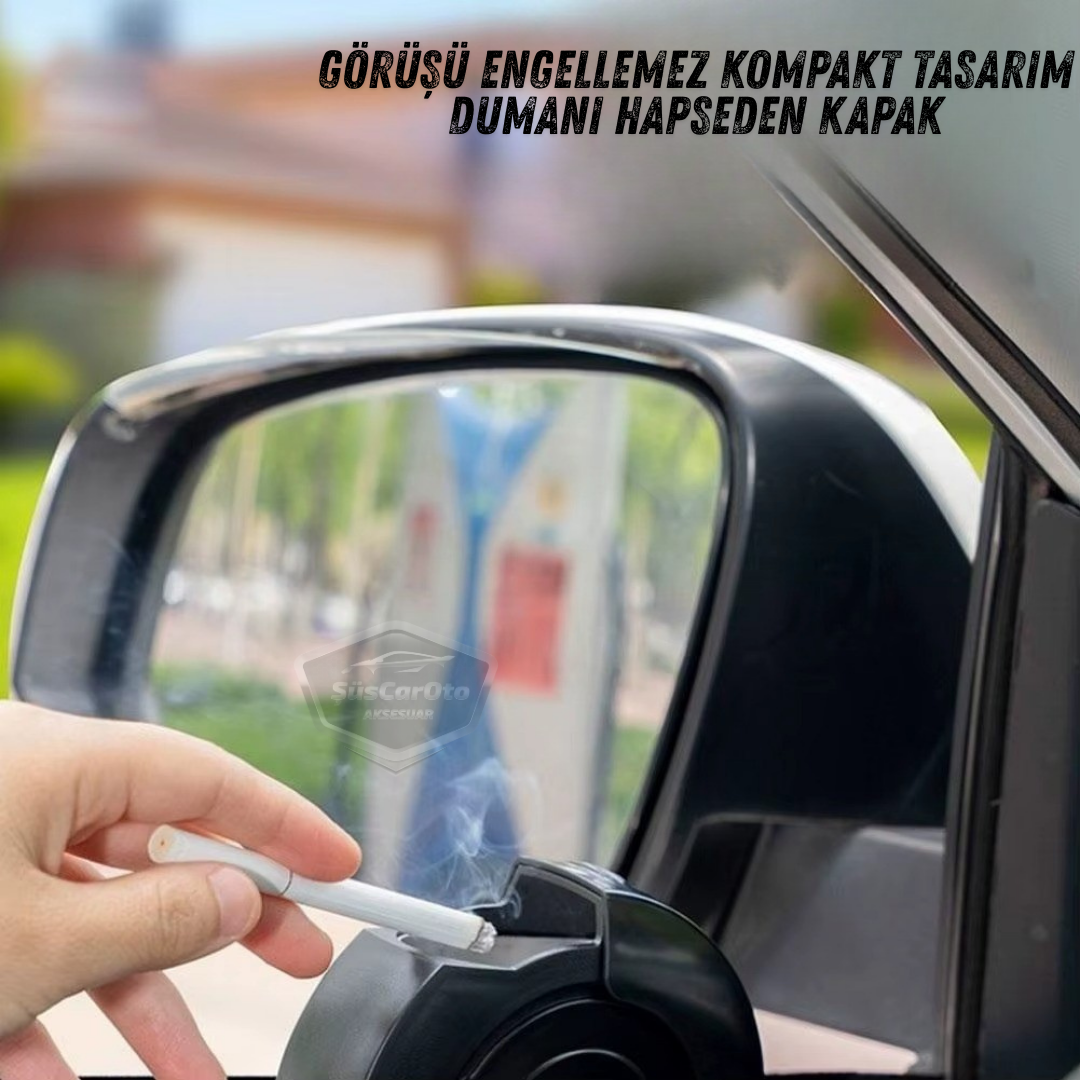 Üniversal Sürgülü Kapı Cam Kenarı Yanmaz Koku Geçirmez Sızdırmaz Oto Küllük Dumansız Kapaklı Spor Araç İçi Küllük Araba Küllüğü Siyah image 5
