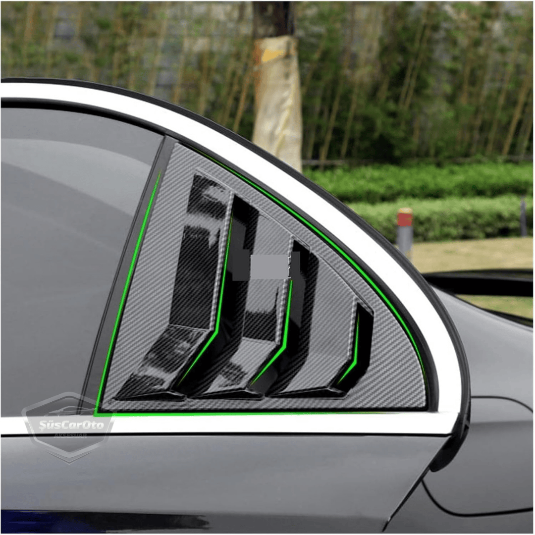 Mercedes A Class W177 2018 ve Sonrası Uyumlu Kelebek Cam Izgarası Kelebek Cam Vizörü İthal Havalandırma Sağ Sol Takım Parlak Siyah 1.Sınıf image 6