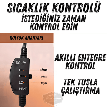 Araç İçi Koltuk Isıtıcısı Oto Isıtmalı Koltuk Minderi Çakmaklık Girişli Isı Ayarlı Tak Çalıştır Mavi 12V 1 Adet image 2