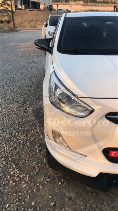 Hyundai Accent Blue Sinyalli Batman Yarasa Ayna Kapağı Piano Black ABS Plastik image 0