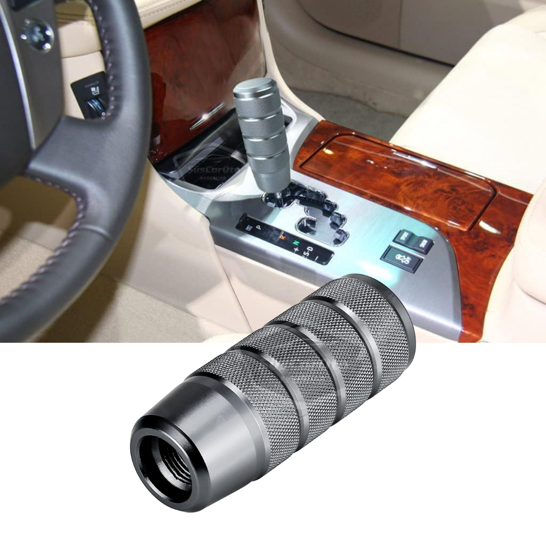 Üniversal 9.5 cm JDM Metal Spor Görünümlü Vites Topuzu Aparatlı Alüminyum Alaşım Otomatik-Manuel Yarış Vites Kolu Titanyum Gri image 4