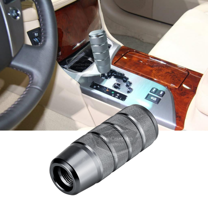 Üniversal 9.5 cm JDM Metal Spor Görünümlü Vites Topuzu Aparatlı Alüminyum Alaşım Otomatik-Manuel Yarış Vites Kolu Titanyum Gri image 4
