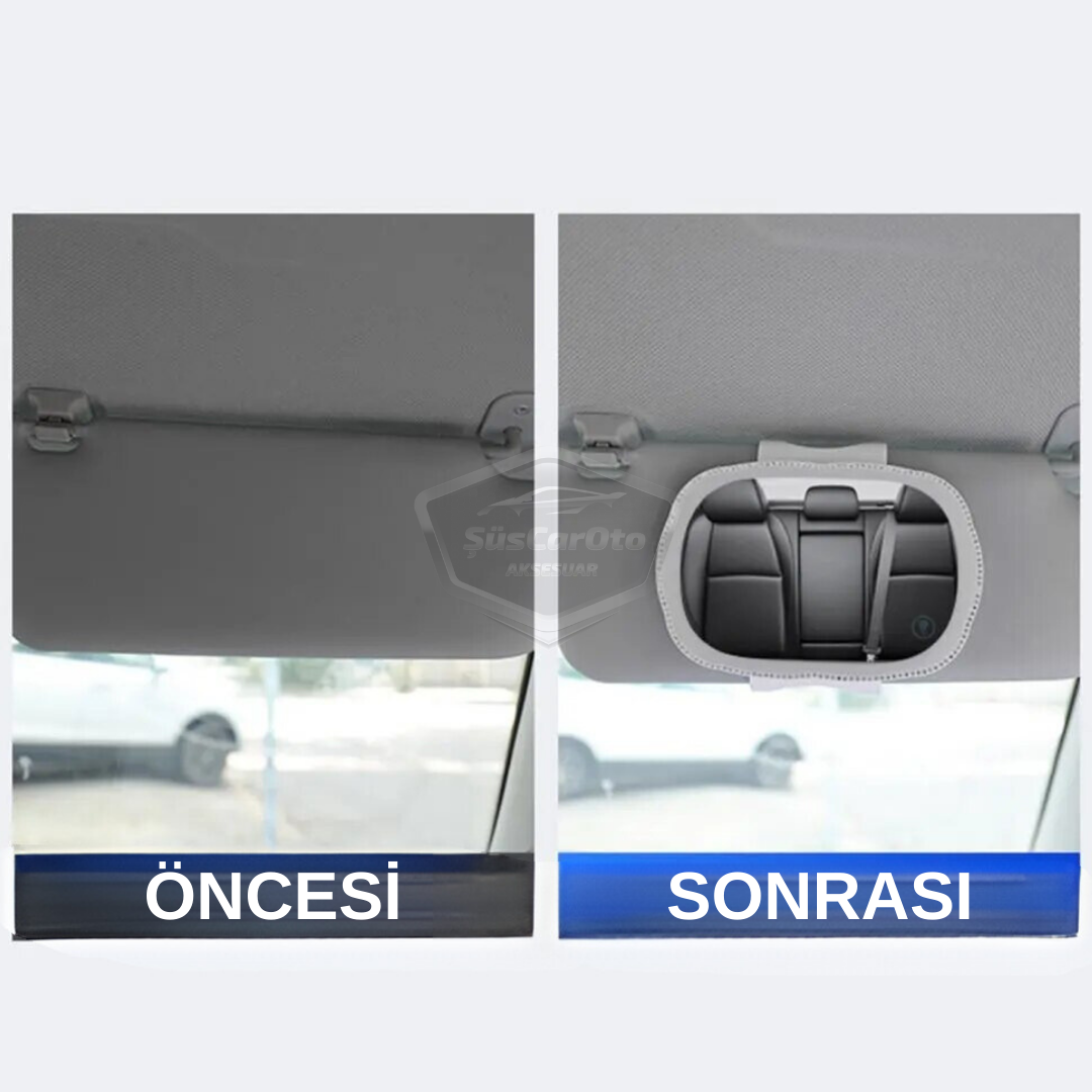 Üniversal Araç Ledli Güneşlik Aynası Geçmeli Oto İç Ayna Dokunmatik Şarjlı Aydınlatmalı Araba Makyaj Aynası Yüksek Netlik Beyaz image 6