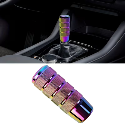 Üniversal 9.5 cm JDM Metal Spor Görünümlü Vites Topuzu Aparatlı Alüminyum Alaşım Otomatik-Manuel Yarış Vites Kolu Bukalemun Neo Krom image 4