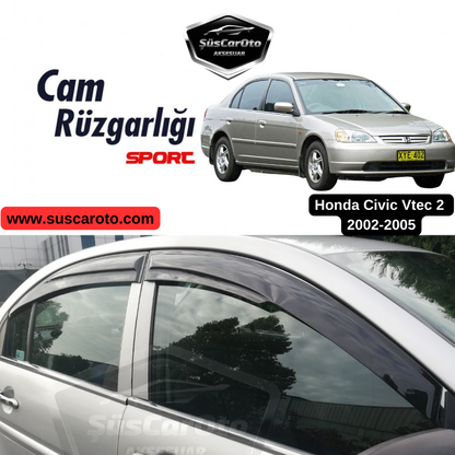 Honda Civic Vtec2 2002-2005 Uyumlu Mugen Cam Rüzgarlığı Seti Piano Black 4'lü İthal image 0