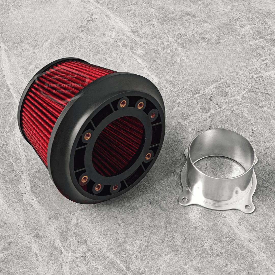 Apexi Universal Performans ve Ses Arttırıcı Aparatlı Açık Hava Filtresi Seti +6 Hp Dual Funnel Kırmızı 76 mm image 7