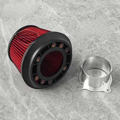Apexi Universal Performans ve Ses Arttırıcı Aparatlı Açık Hava Filtresi Seti +6 Hp Dual Funnel Kırmızı 76 mm image 7