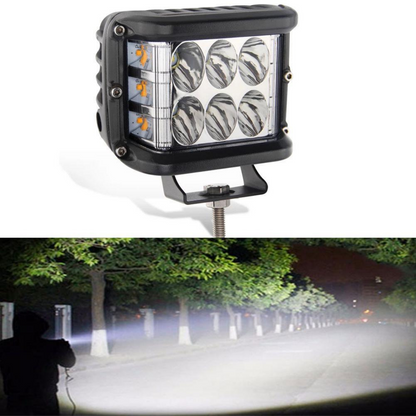 Off Road Led Lamba Delici Yayıcı Beyaz-Beyaz Flaşlı Kare Sis Farı Projektör 45W 12 Led Metal Arazi Çalışma Lambası 1 Adet image 4