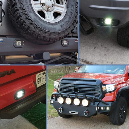 Gömme Tip Beyaz 6 Led Araç Motosiklet Off Road Led Lamba Delici Yayıcı Projektör 18W Metal Sis Arazi Çalışma Lambası 12v-24v 1 Adet image 2