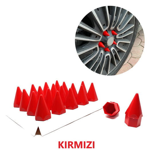 Sivri Mermi Bijon Kapağı Sökme Aparatlı 20 li Set 17 mm-19 mm KIRMIZI image 0