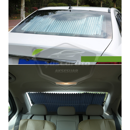 Oto Katlanır Akordiyon Güneşlik Ön Arka Cam Gölgelik Metalize Trapez Sürgülü Yeni Nesil Güneş Koruyucu Oto Araba Suv Tır 70 cm x 150 cm image 7