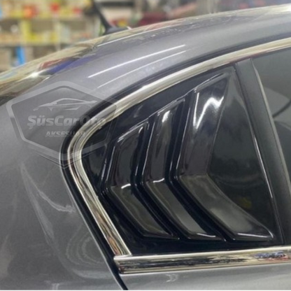 Fiat Egea Sedan 2015 Sonrası Kelebek Cam Izgarası Kelebek Cam Vizörü Havalandırma Sağ Sol Takım Parlak Siyah image 0
