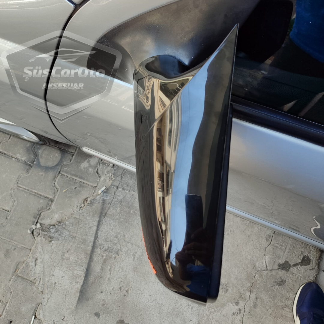 Opel Astra G 1998-2004 Uyumlu Batman Yarasa Ayna Kapağı Piano Black ABS Plastik image 9
