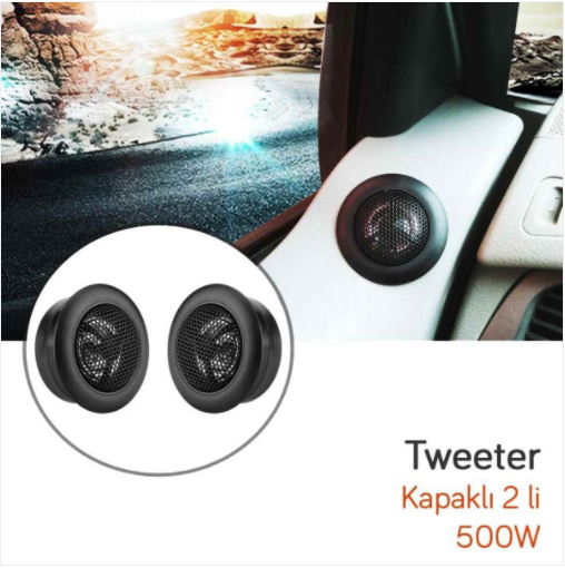 Carub Oto Kapaklı Tweeter Küçük Hoparlör 500W 2'li image 2