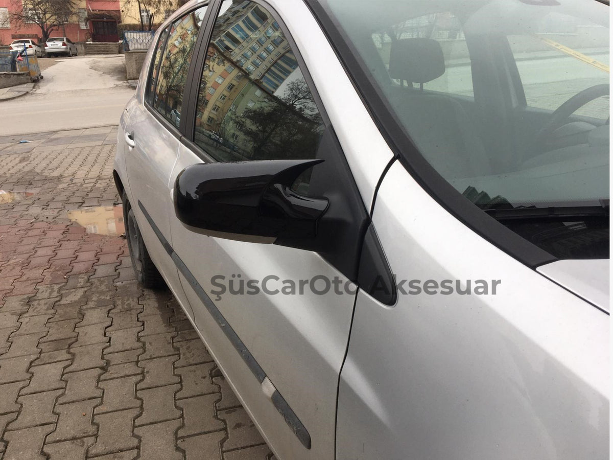 Renault Clio 3 2005-2009 Batman Yarasa Ayna Kapağı Piano Black ABS Plastik image 4