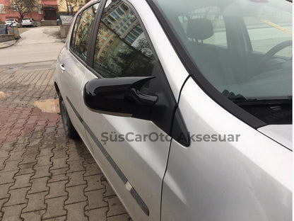 Renault Clio 3 2005-2009 Batman Yarasa Ayna Kapağı Piano Black ABS Plastik image 4