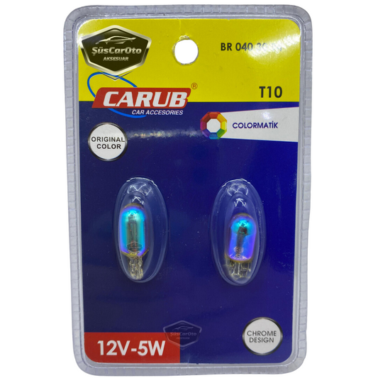Carub Diadem Ampul Krom Amber Park Ampulü T10 WY5W 12V Turuncu Işık Colormatik 2'li Takım image 0